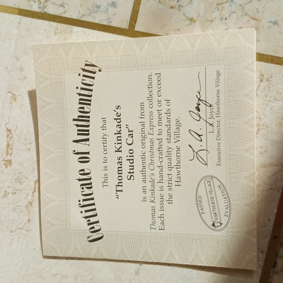 Thomas Kinkade's Christmas express/ Hawthorne village "studio car" train ,New - Picture 12 of 13